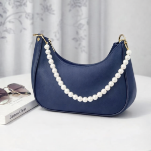 Elegant Pearl Chain Shoulder Bag – Blue |Rubi's Collection
