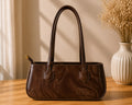 Luxury Brown Patent Leather Shoulder Handbag for Women
