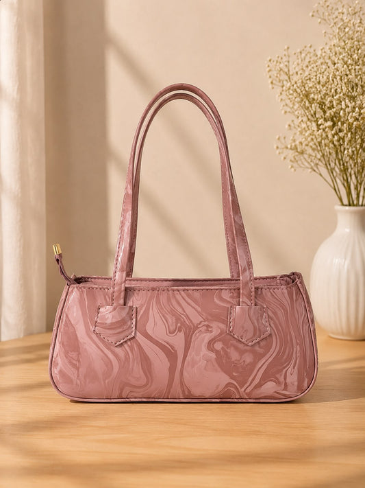 Elegant Marble Pattern Women's Shoulder Handbag.