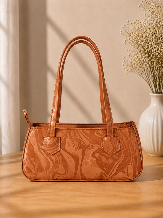 Women's Glossy Patent Leather Shoulder Bag.