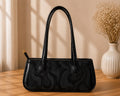 Women's Black Glossy Patent Leather Shoulder Bag .