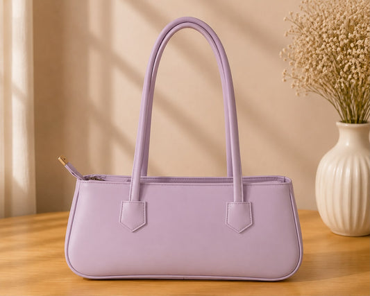 Women's Lavender PU Leather Shoulder Bag